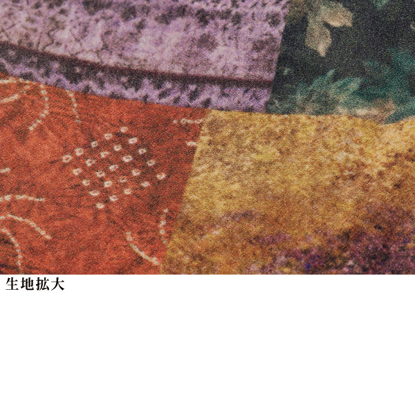 パッチワーク風プリントワンピース