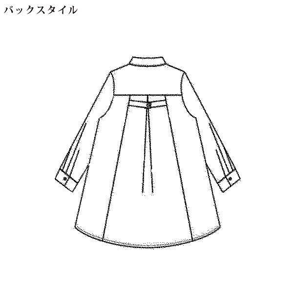 アクセントボタン使いシャツ