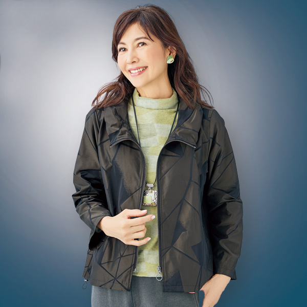 先染めジャカードブルゾンジャケット