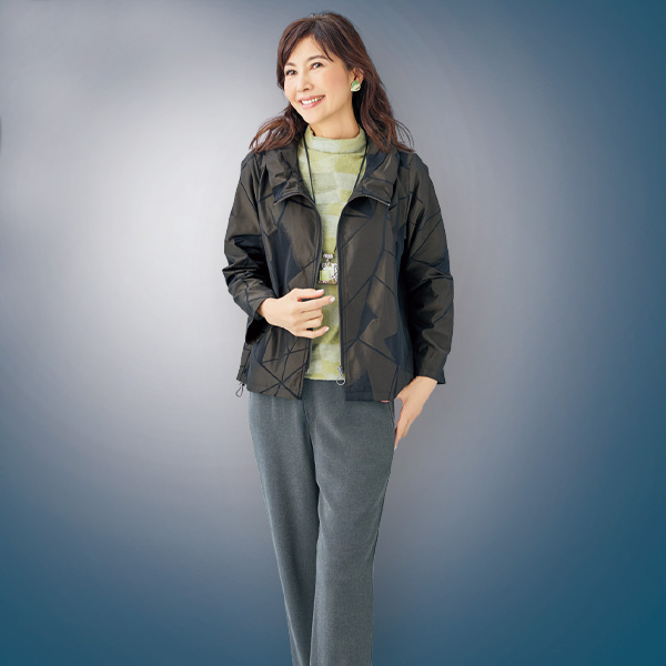 先染めジャカードブルゾンジャケット