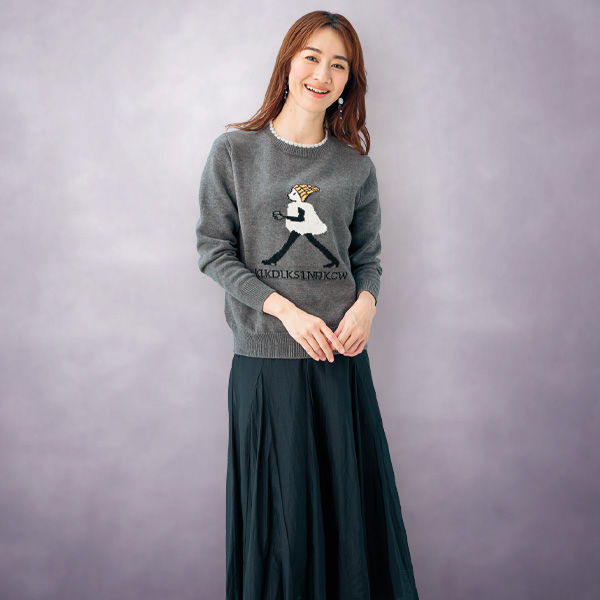 ジャカード人物柄セーター