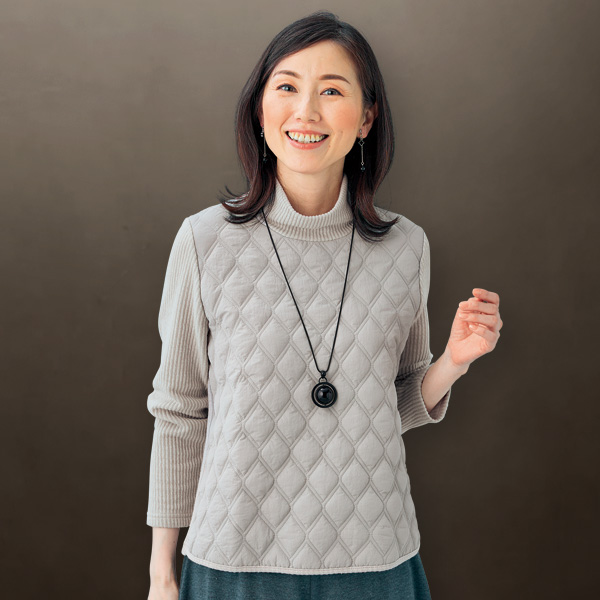 キルト切替えカットソー プルオーバー