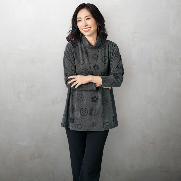 杢調チュニックプルオーバー