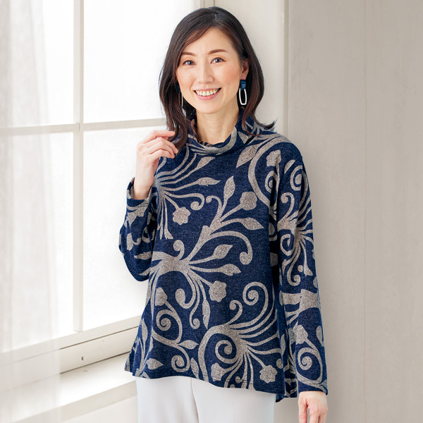 プリントチュニックプルオーバー
