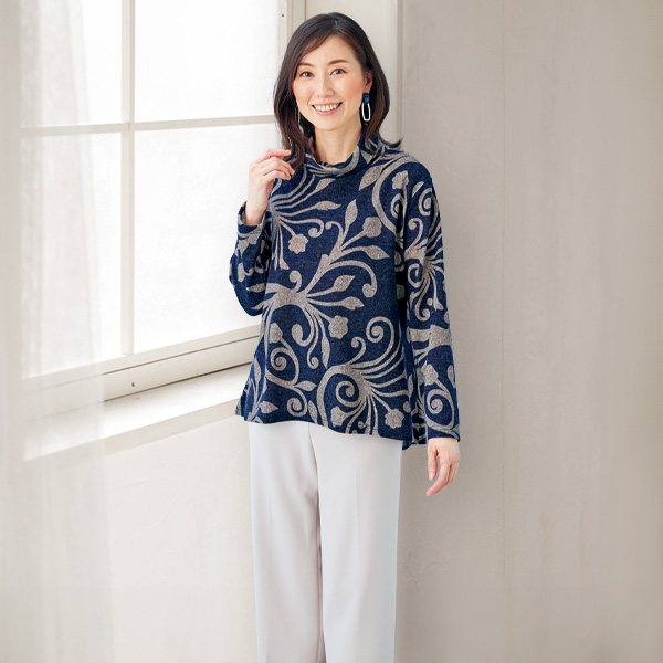 プリントチュニックプルオーバー