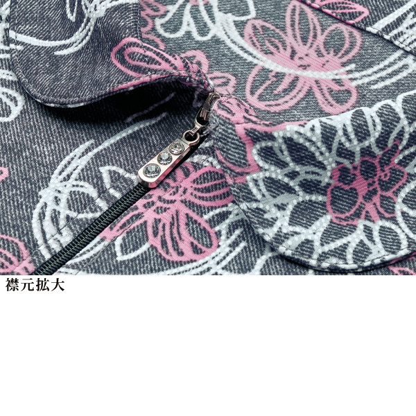 襟付プリントチュニック