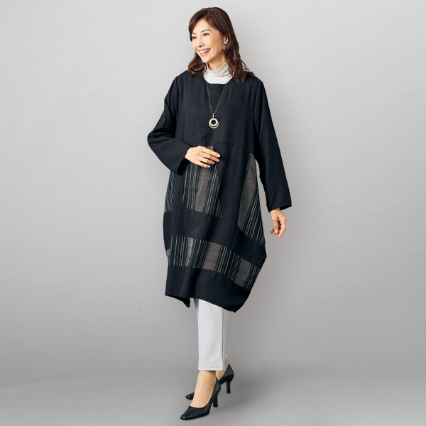 切替えチュニックワンピース