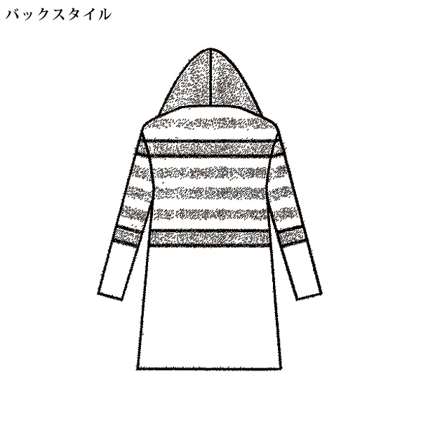 フード付ボーダーニットジャケット