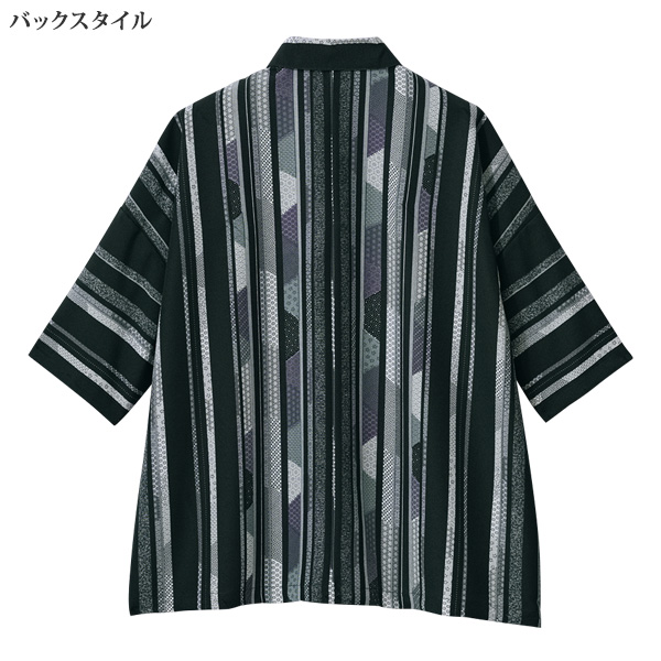 京友禅 伊勢型江戸小紋プリントシャツジャケット