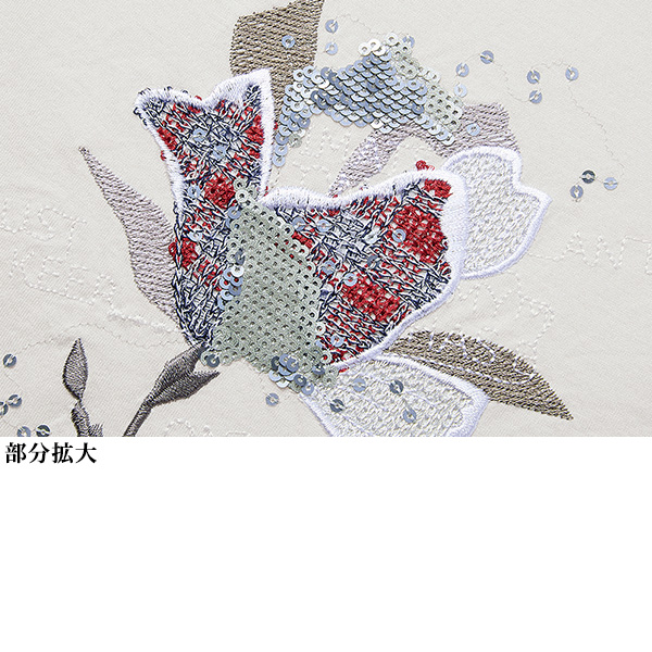 スパンコール刺しゅうTシャツ 大きいサイズ M LL 4L