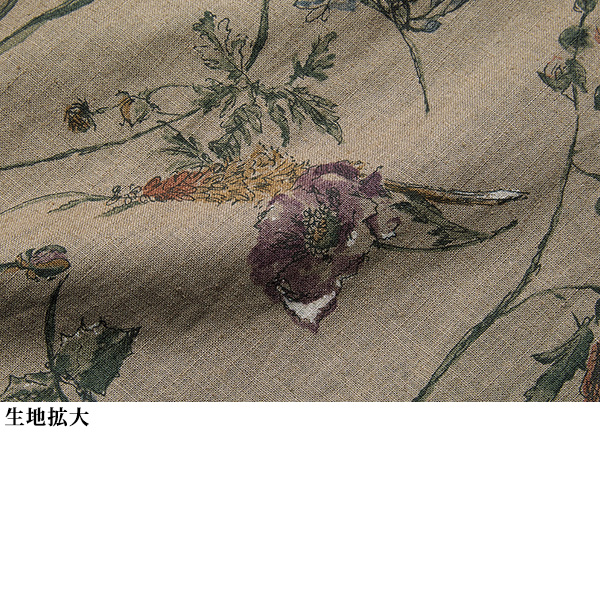 綿麻プリントワンピース 大きいサイズ M LL 4L