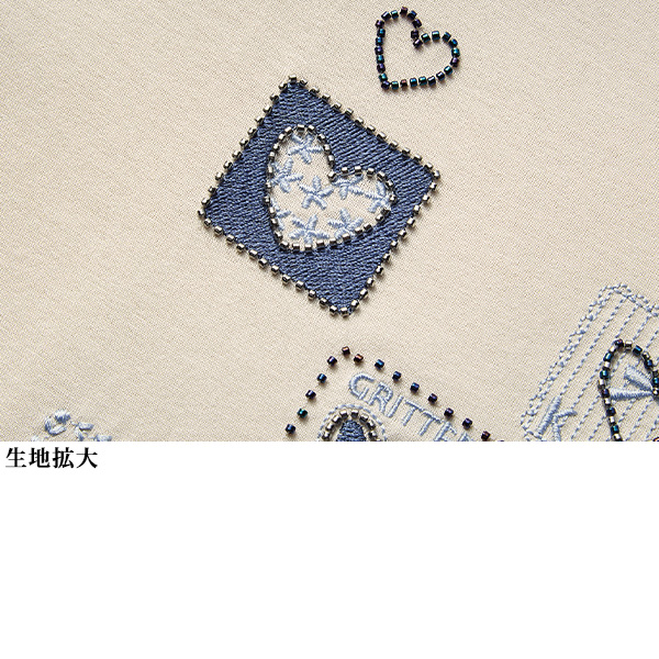 ビーズ刺しゅうTシャツ 大きいサイズ M LL 4L