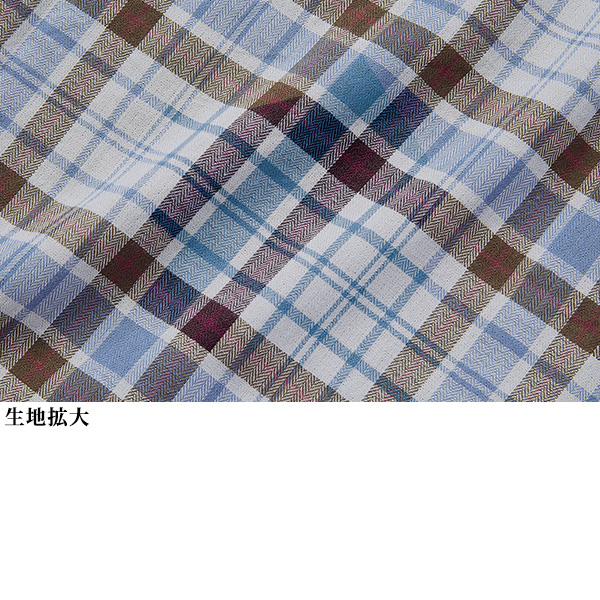 先染めチェックブラウス 大きいサイズ M LL 3L 4L