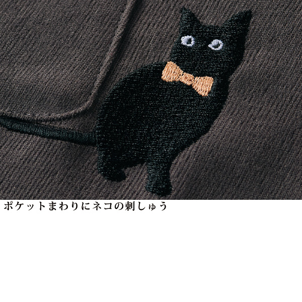 黒ねこポケットいっぱいチュニックシャツ