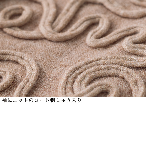 袖コード刺しゅうニットプルオーバー