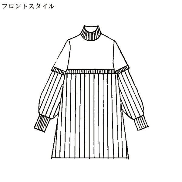 ニット切替えプリーツセーター