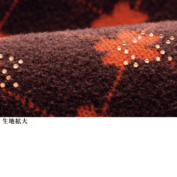 ビジュー付花柄セーター