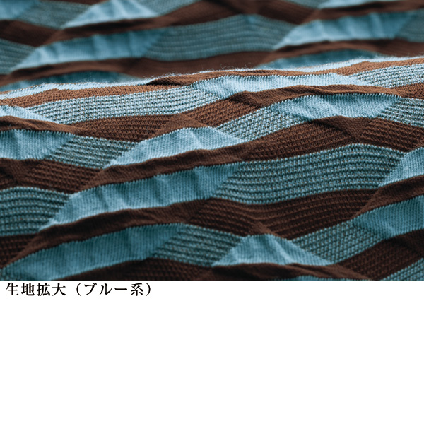 ふくれジャカード変わりボーダープルオーバー