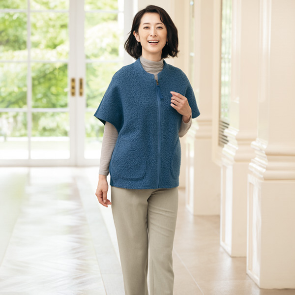 ボア使いデザインベスト