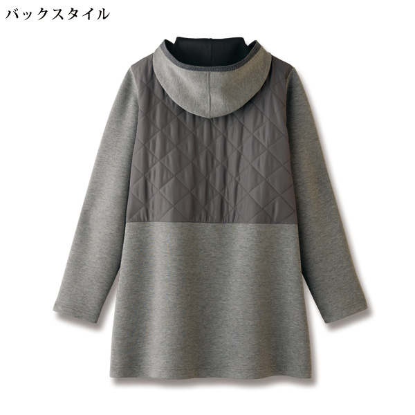 フード付リブ切替えコート