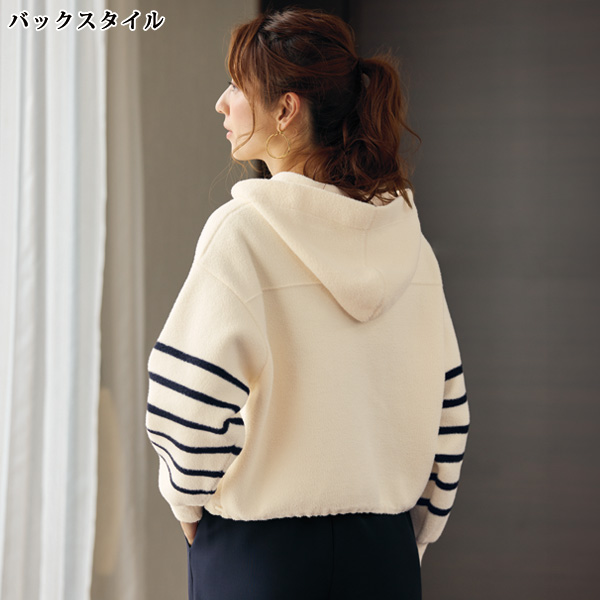 フード付ニットジャケット