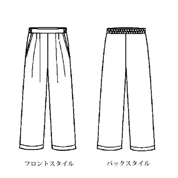 素材が選べる ワイドストレートタックパンツ