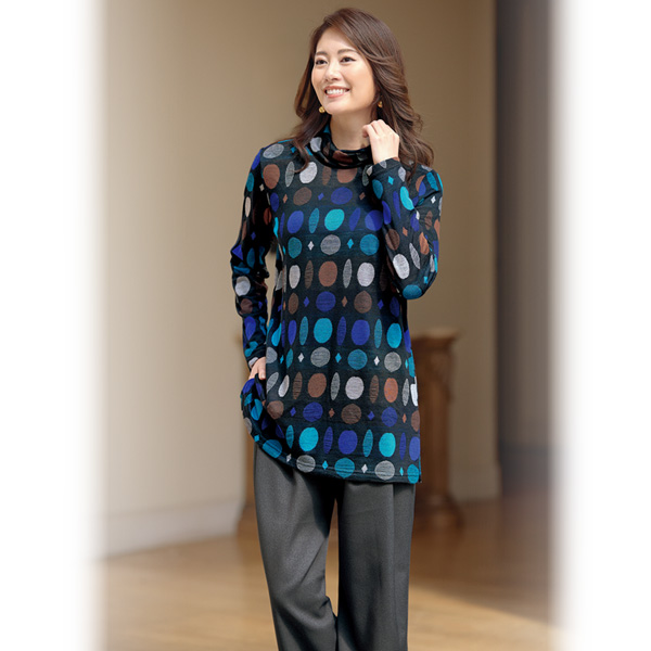 両面選針ねじり襟カットソープルオーバー