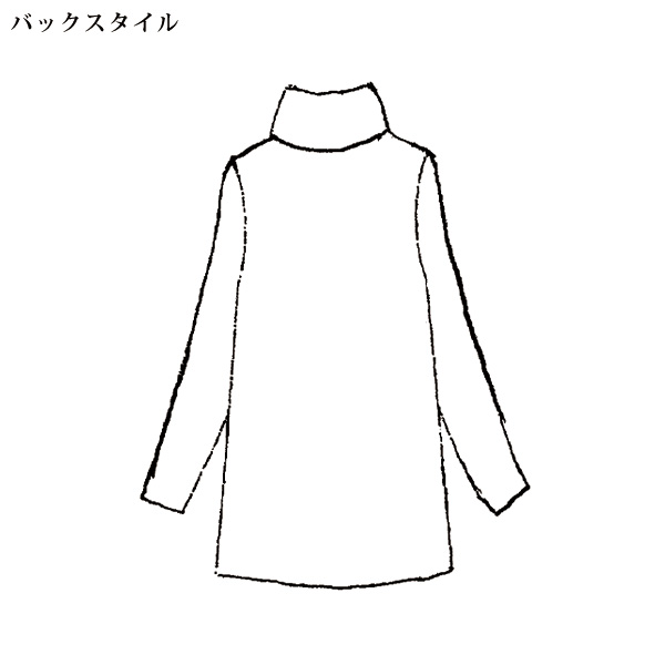 襟デザインウール入りチュニック 大きいサイズ M LL 4L