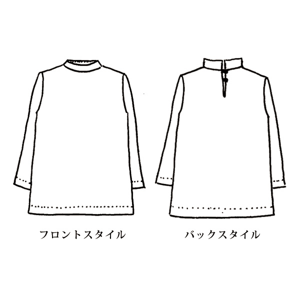 ニットちりめんブラウス