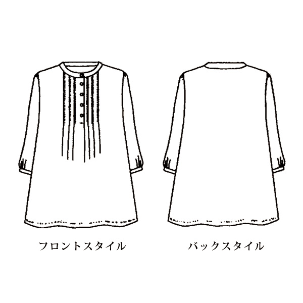 ピンタックプリントプルオーバー 大きいサイズ M LL 4L