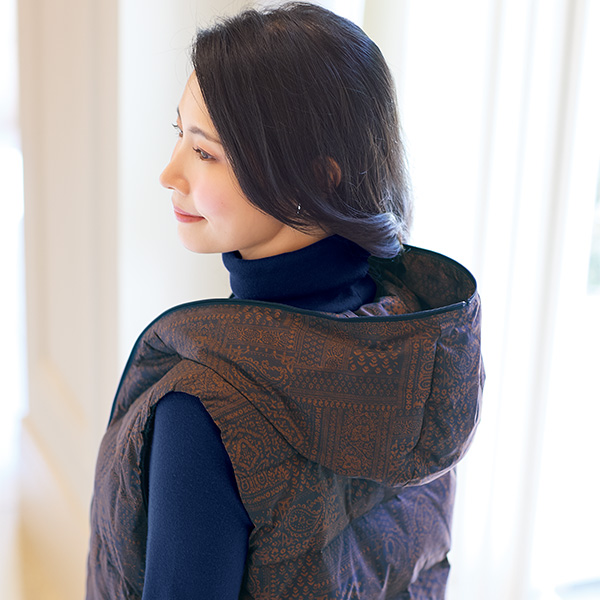 プリントダウンベスト