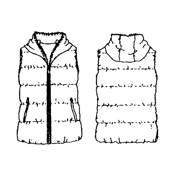 プリントダウンベスト