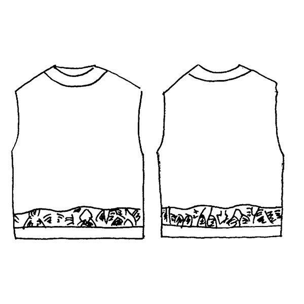 二重臼編みデザインニットベスト 大きいサイズ M LL 4L