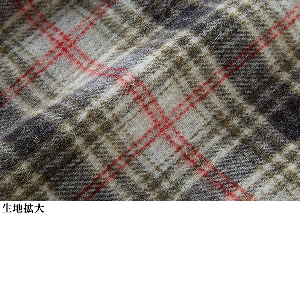 ウール混チェック柄起毛ベスト 大きいサイズ M LL 4L