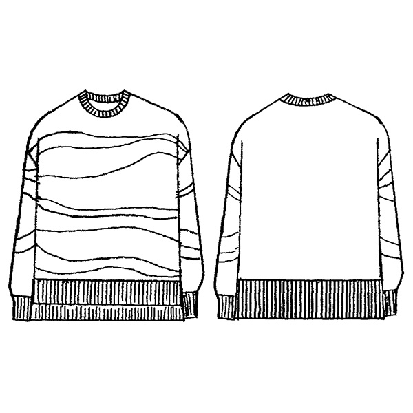 シャギーデザインセーター 大きいサイズ M LL 4L