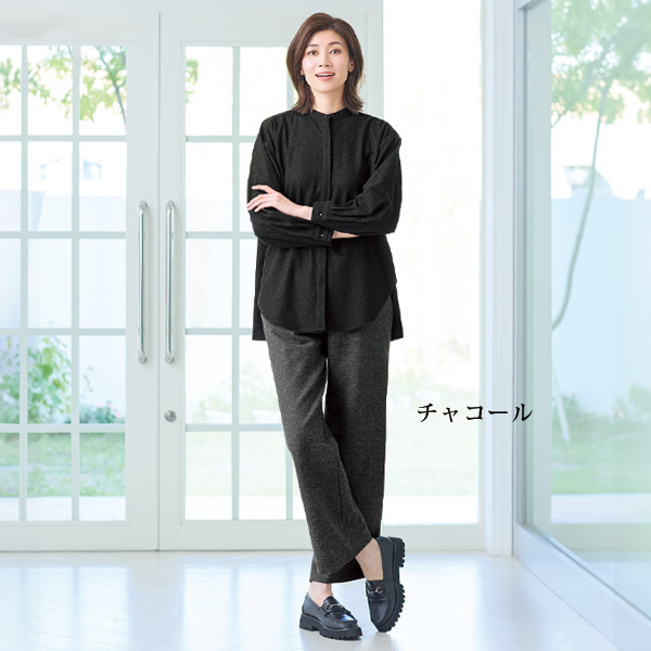 尾州ウールツイード裏付パンツ 大きいサイズ M L LL 3L 4L 5L