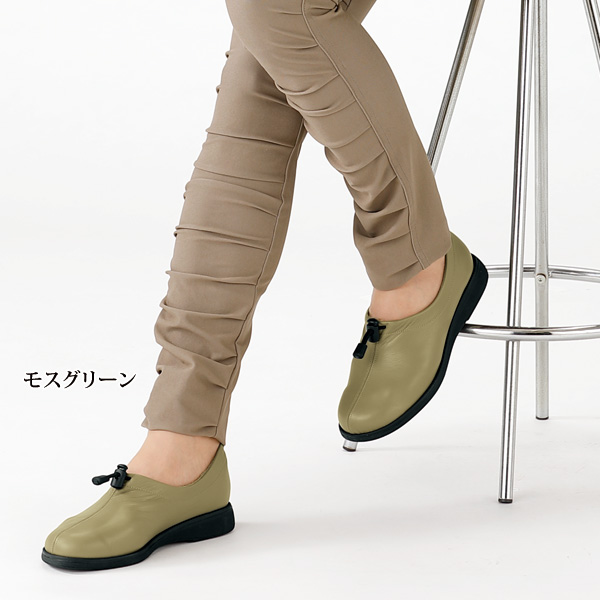 牛革F（5E）ボア付きウォーキングシューズ 大きいサイズ 5E