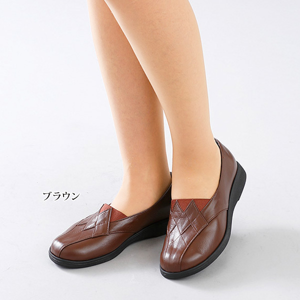 牛革F（5E）ダイヤステッチウォーキングシューズ 大きいサイズ 5E