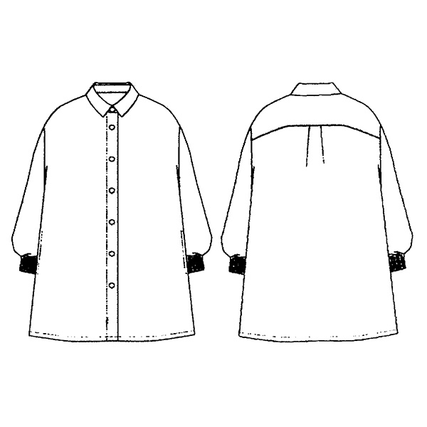 リブ付先染めチェックブラウス 大きいサイズ M LL 4L