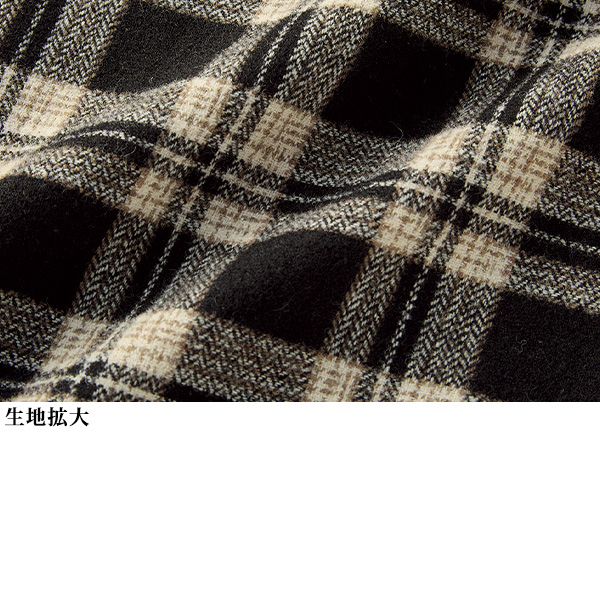 リブ付先染めチェックブラウス 大きいサイズ M LL 4L