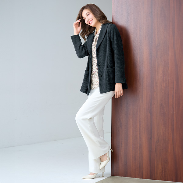 ボウタイプリントブラウス 大きいサイズ M LL 4L