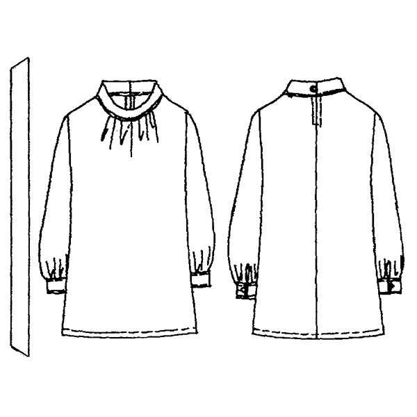 ボウタイプリントブラウス 大きいサイズ M LL 4L
