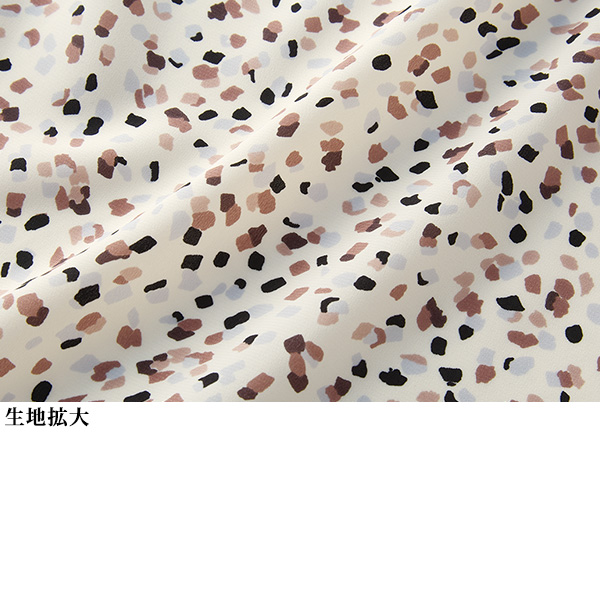 ボウタイプリントブラウス 大きいサイズ M LL 4L