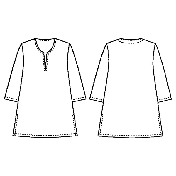 ウール混キーネックチュニック 大きいサイズ M LL 4L