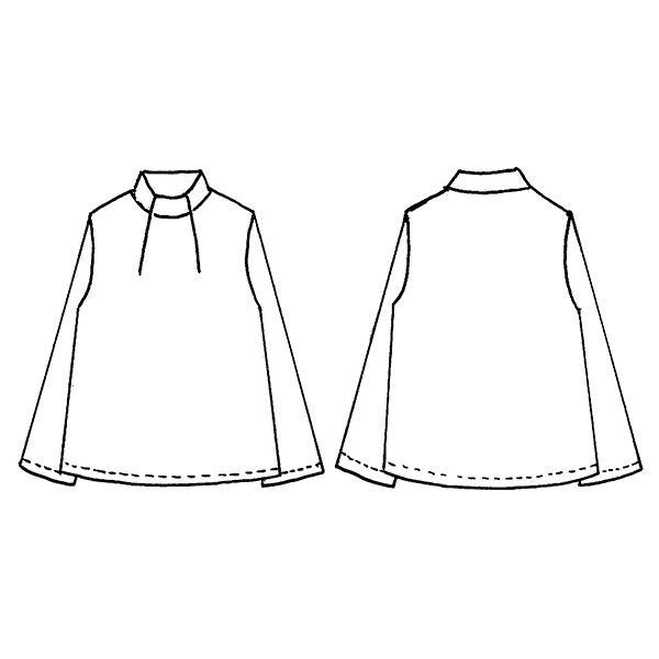 ニットちりめんプリントブラウス