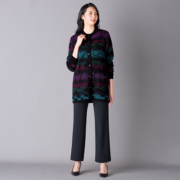 モヘア混五泉ニットカーディガン 大きいサイズ LL 4L