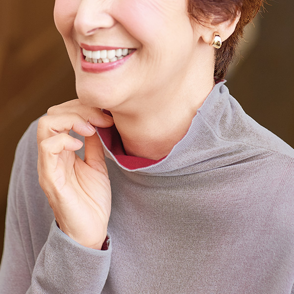 裏配色ニットプルオーバー 大きいサイズ M LL 3L