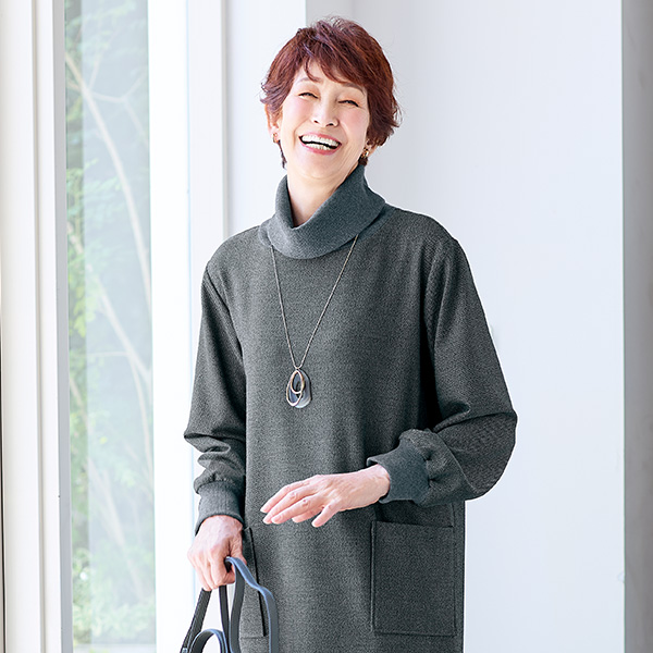 ソフトサーモ 裏起毛ワンピース 大きいサイズ M LL 4L