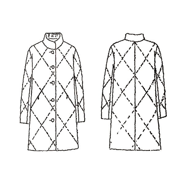 裏地チェック使いダウンコート 大きいサイズ 3L