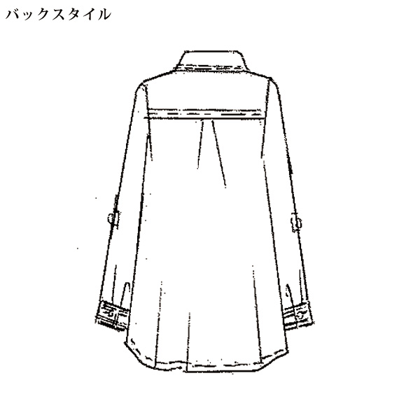 花ボタン使い先染めチェックブラウスジャケット